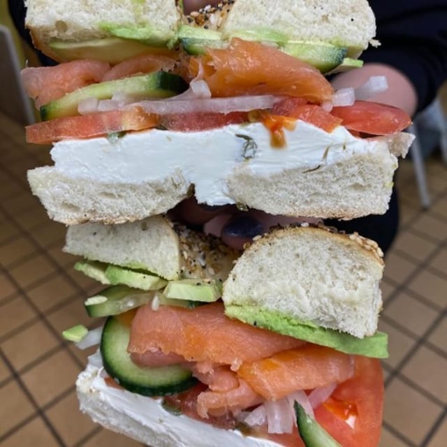 Bagel with Nova Lox & CC.